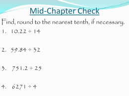 Mid-Chapter Check