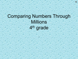 Compare and Order Numbers Through Millions 4th grade