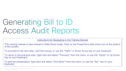 Generating BID Access Audit Reports