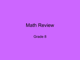 Math Review - Campbell County Schools