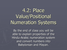 4.2: Place Value/Positional Numeration Systems