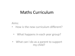 Maths Curriculum - Haslingfield School