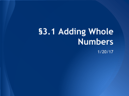 01-24 3.1-3.2 Adding/Subtracting Whole Numbers