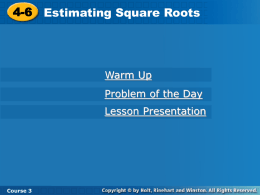 Approximation of Square Roots