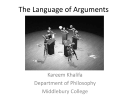 The Language of Arguments - Middlebury College: Community