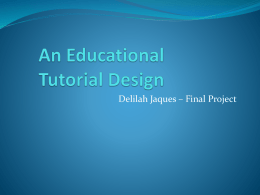Educational Tutorial Design