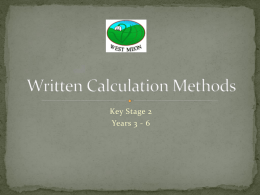 Written Calculation Methods