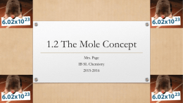 1.2 The Mole Concept