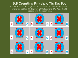 PreC 09.6 Counting Principle Tic Tac Toe Level 1