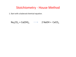Stochiometry - House Method