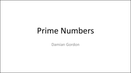 Prime Numbers - Damian Gordon