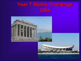 Year 7 Maths Challenge 2004