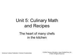 Unit 5 Culinary Math - Pearson Higher Education