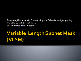Variable Length Subnet Mask (VLSM)