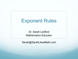 Exponent Rules (PowerPoint)