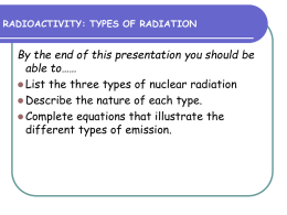 radioactivity: types of radiation