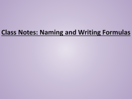 Notes - Nomenclature File