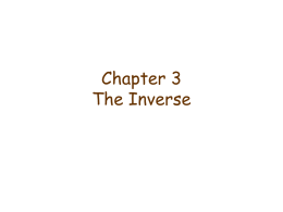 Chapter 3: The Inverse