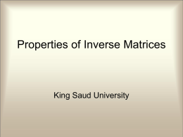 Properties of Inverse Matrices
