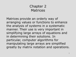 Chapter 1 Matrices