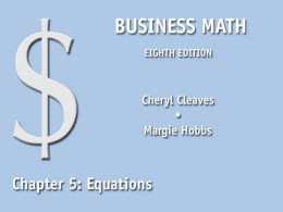 Business Math: Chapter 5