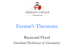 Fermat`s Theorems