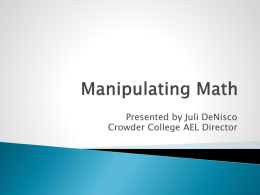 Manipulating Math