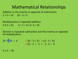 Mathematical Relationships