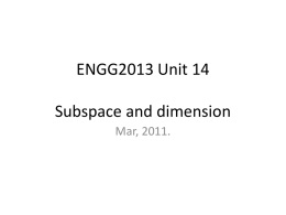 Subspace and dimension