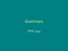 Grammars - Columbus State University