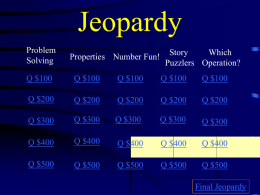 Qtr. 1 Jeopardy Math Review