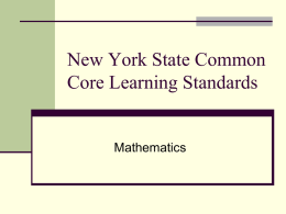 New York State Common Core Learning Standards