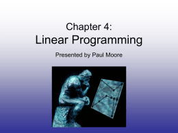Chapter 3: Linear Programming