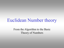 Euclidean Number theory - York College of Pennsylvania