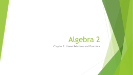 Algebra 2 - Mrs. Schneider MathClawson High School