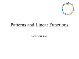 Patterns and Linear Functions