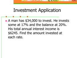 Investment Application