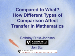 Compared to What? How Different Types of Comparison Effect