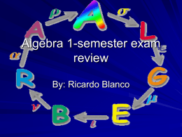 Algebra 1-semester exam review - Marquette University High