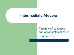 Intermediate Algebra - Utah State University