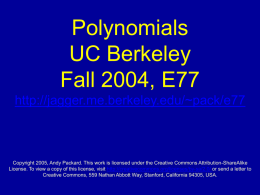 Polynomials - University of California, Berkeley