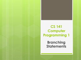 CS 201 Introduction in Computer