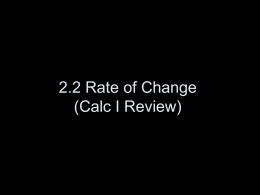2.2 Rate of Change