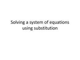 Solving a system of equations using substitution