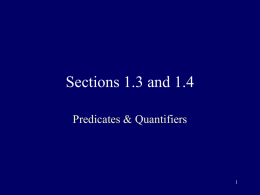 Predicates & Quantifiers