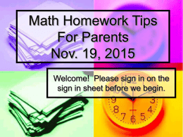 Math Homework Powerpoint - Buncombe County Schools