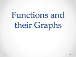 2.1 Functions and their Graphs