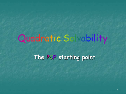 Quadratic Solvability