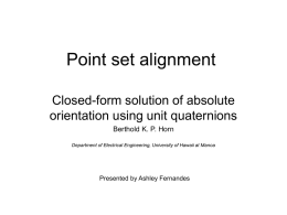 Point set alignment - Department of Computer Science