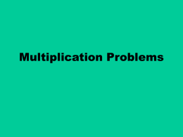 Multiplication Problems